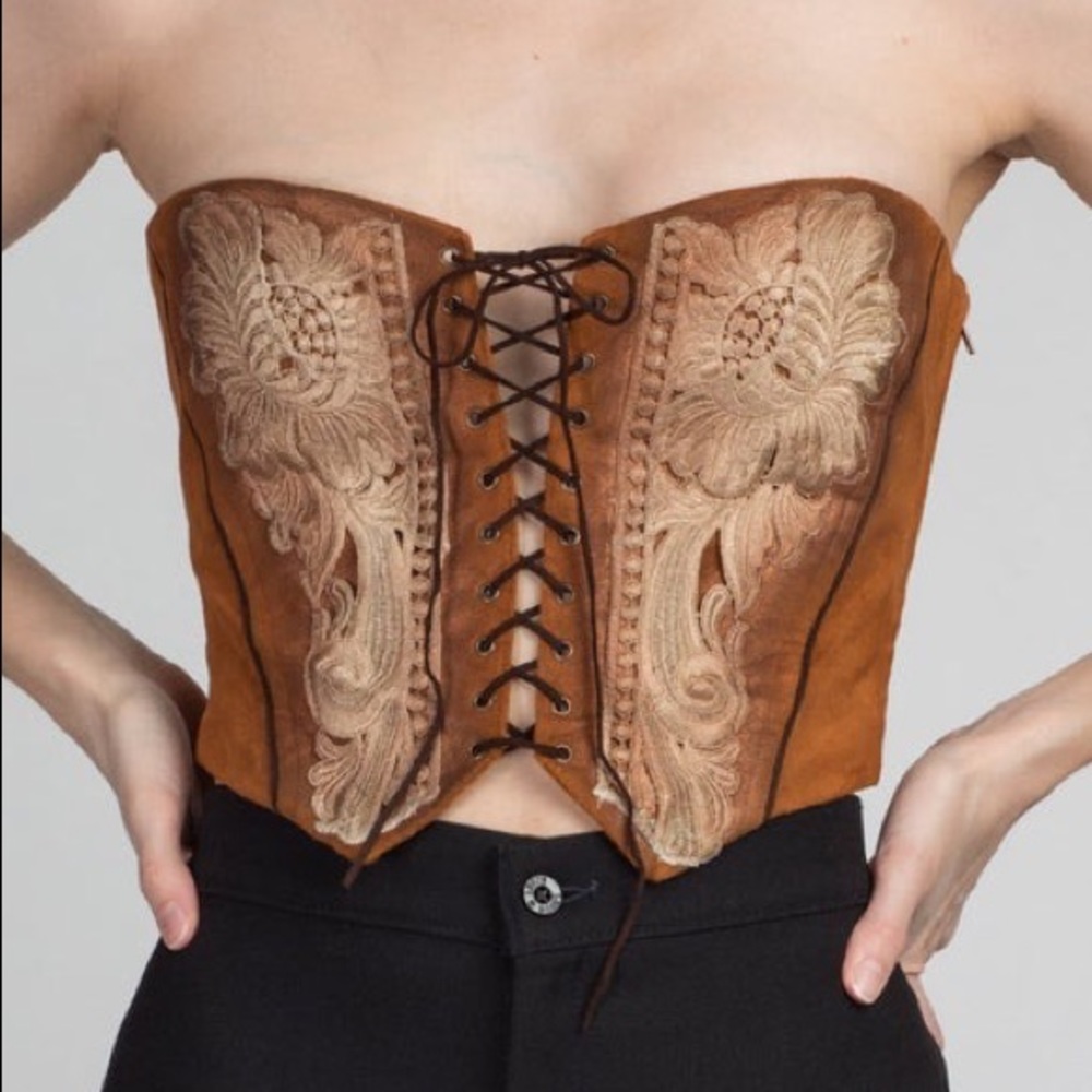 MAJOR IS SEARCH OF THIS BEBE SUEDE CORSET TOP